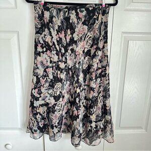 Vtg NWT Charter Club Y2K Silk Floral  Wrap Skirt Womens Sz 10 Office Corpcore